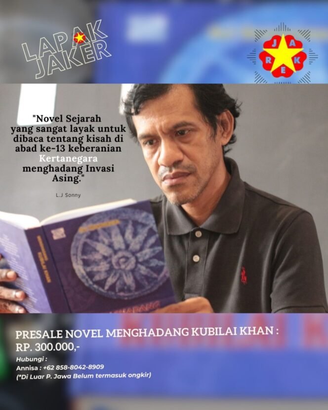 
					Jaringan Kerja Kebudayaan Rakyat, JAKER, berencana menggelar diskusi dan bedah Novel sejarah “Menghadang Kubilai Khan” karya AJ Susmana./ Foto: HO