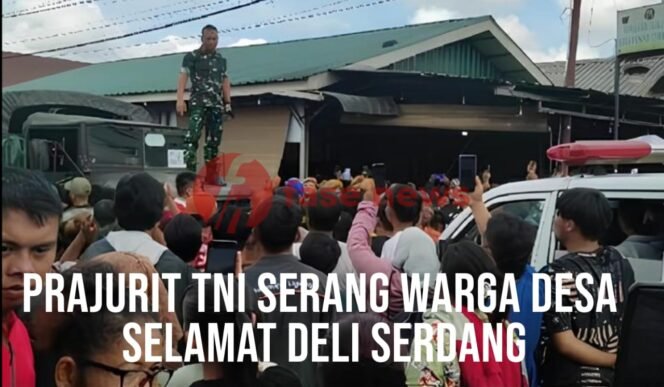 
					Kolase text kejadian penyerangan warga desa oleh anggota TNI/ fasenews.id