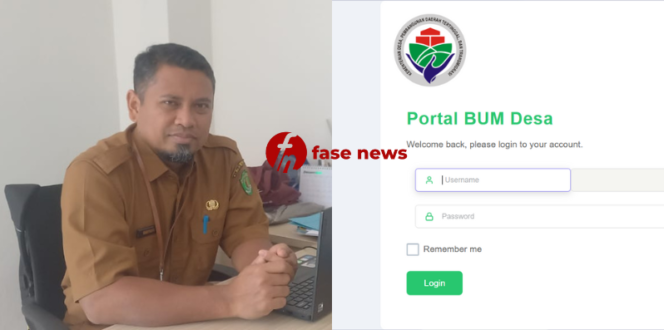 
					Kolase Foto, Staf Bidang Penggerak Swadaya Masyarakat DPMPD Kaltim, Murianto dan Tampilan Dashbor Login BUMDes/ Foto: FASENEWS.ID