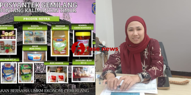 
					Kolase Foto Produk Hasil Pembinaan Posyantek Gemilang dan Noor Agustina, selaku Penggerak Swadaya Masyarakat (PSM) DPMPD Kaltim/ Foto: FASENEWS.ID