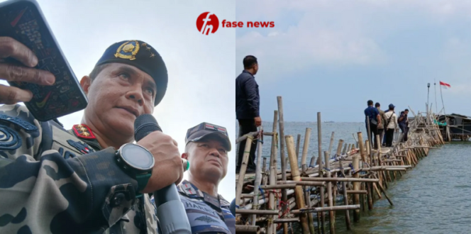 
					Kolase Foto Dr. Pung Nugroho Saksono, A.Pi., M.M., Direktur Jenderal (Dirjen) Pengawasan Sumber Daya Kelautan dan Perikanan (PSDKP) Kementerian Kelautan dan Perikanan (KKP) dan Pagar Laut Tangerang/Foto: Fasenews.id