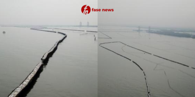 
					Kolase Foto Pagar Laut di Tangerang (Foto: Fasenews.id)