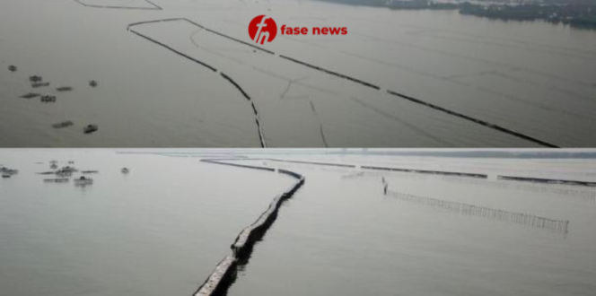 
					Kolase Foto Pagar Laut di Tangerang, Banten/Foto: Fasenews.id