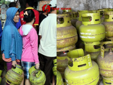 Kolase Foto Masyarakat Membeli Gas LPG 3 Kg dan Potret Gas LPG 3 Kg Bersubsidi (Foto: Fasenews.id)