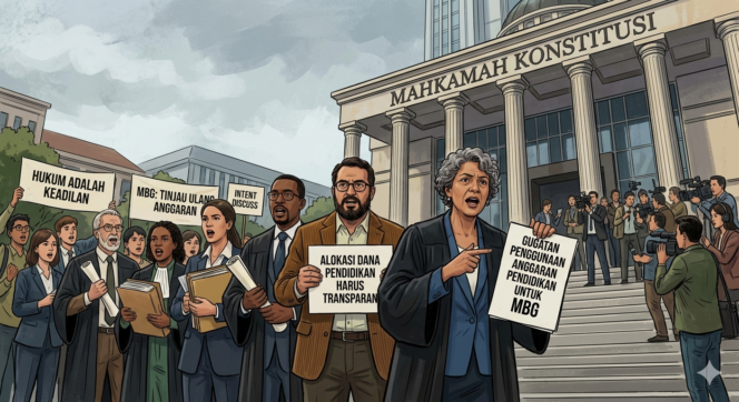 
					Anggaran Pendidikan untuk MBG Digugat Para Akademisi Hukum ke MK