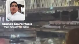 Kolase Insiden terbaru penabrakan jembatan Mahakam dan Ananda Emira Moeis Wakil ketua DPRD Kaltim (fasenews)