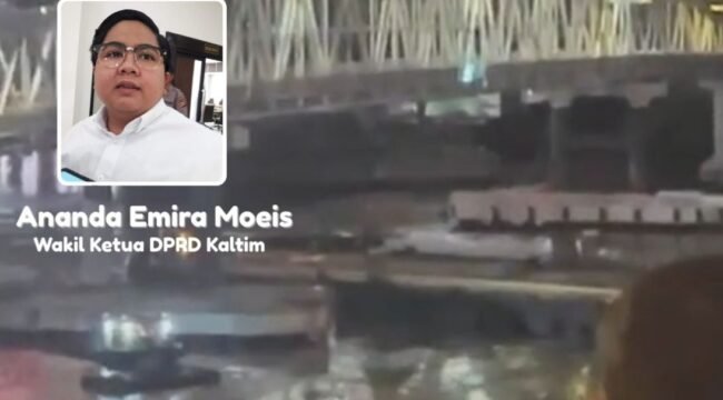 Kolase Insiden terbaru penabrakan jembatan Mahakam dan Ananda Emira Moeis Wakil ketua DPRD Kaltim (fasenews)