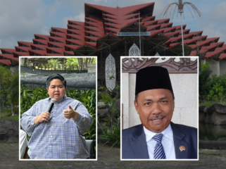 Ananda Emira Moeis, Wakil ketua DPRD Kaltim (kiri) dan Agus Suwandi (anggota komisi I DPRD Kaltim)