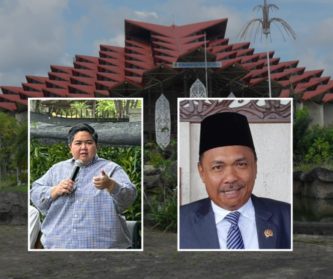 
					Ananda Emira Moeis, Wakil ketua DPRD Kaltim (kiri) dan Agus Suwandi (anggota komisi I DPRD Kaltim)