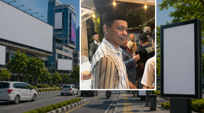 Foto colab, ilustrasi reklame dan Anggota Komisi I DPRD Samarinda, Ronal Stephen